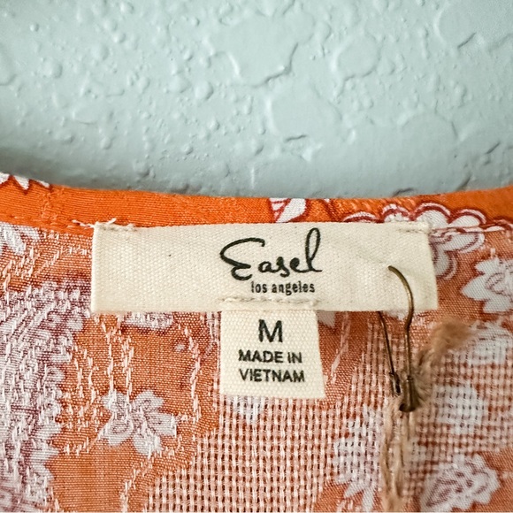 NWT•Easel•Boho Orange Maxi with Long Sleeves - Picture 6 of 16